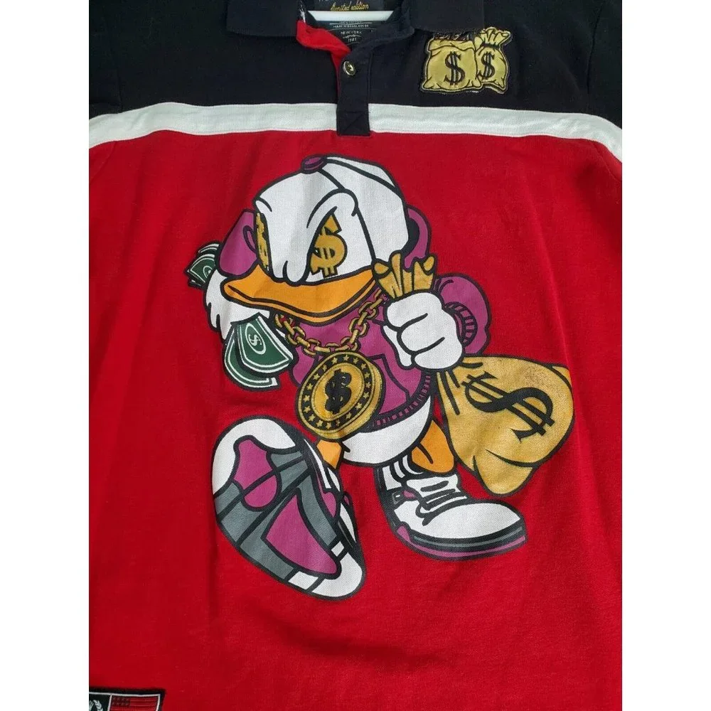 Switch Remarkable Donald Duck with Money sign shortsleeves Polo Sz XL(snuggy)/LG - Picture 4 of 13